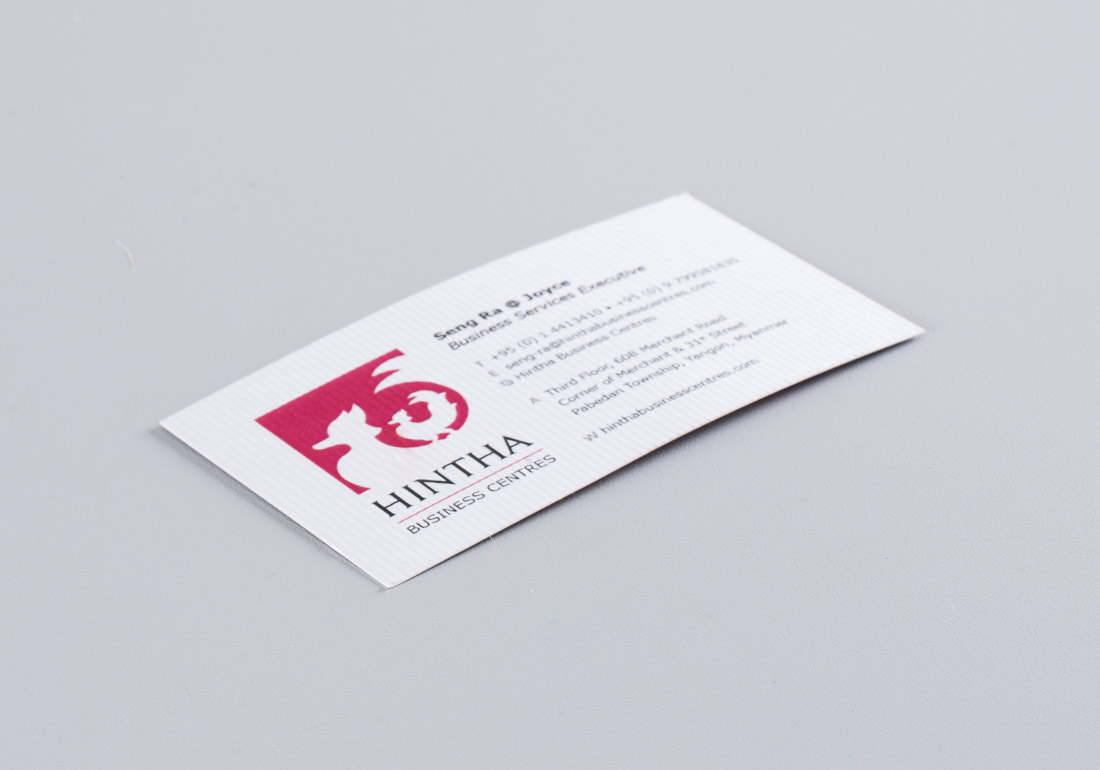 Hintha business card detail